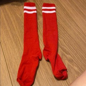 NEW red knee high socks